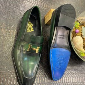 Hermes made in Italy men shoe green