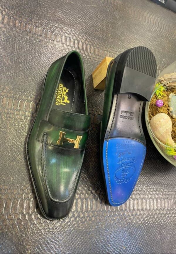 Hermes made in Italy men shoe green